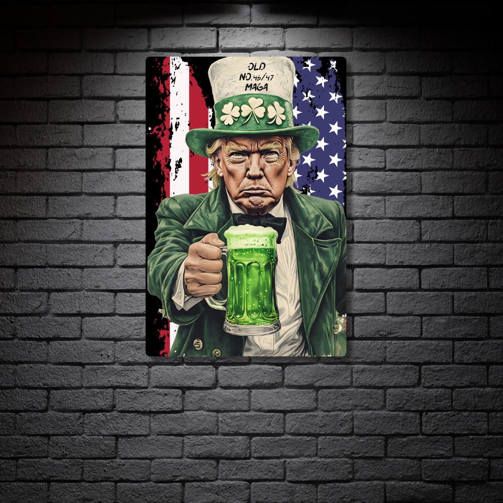 TRUMP "Old No. 45/47" St. Paddy's MAGA Metal Print – Exclusive Design